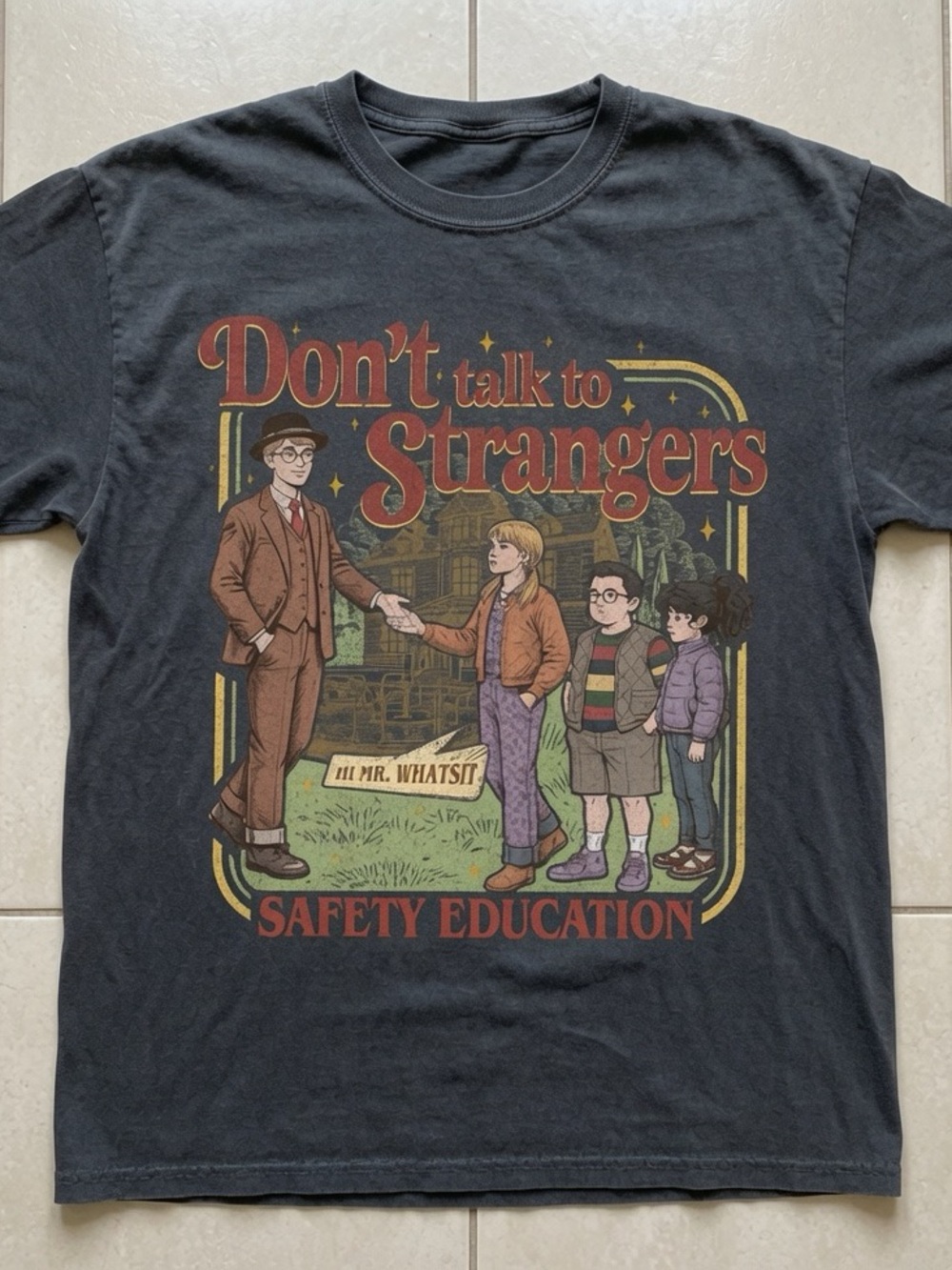 Don't Talk to Strangers Graphic Tee - Black